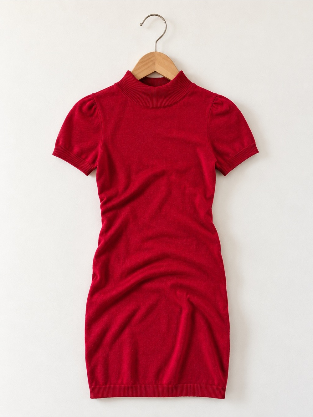 Express Women's Short Sleeve Red Knit Dress